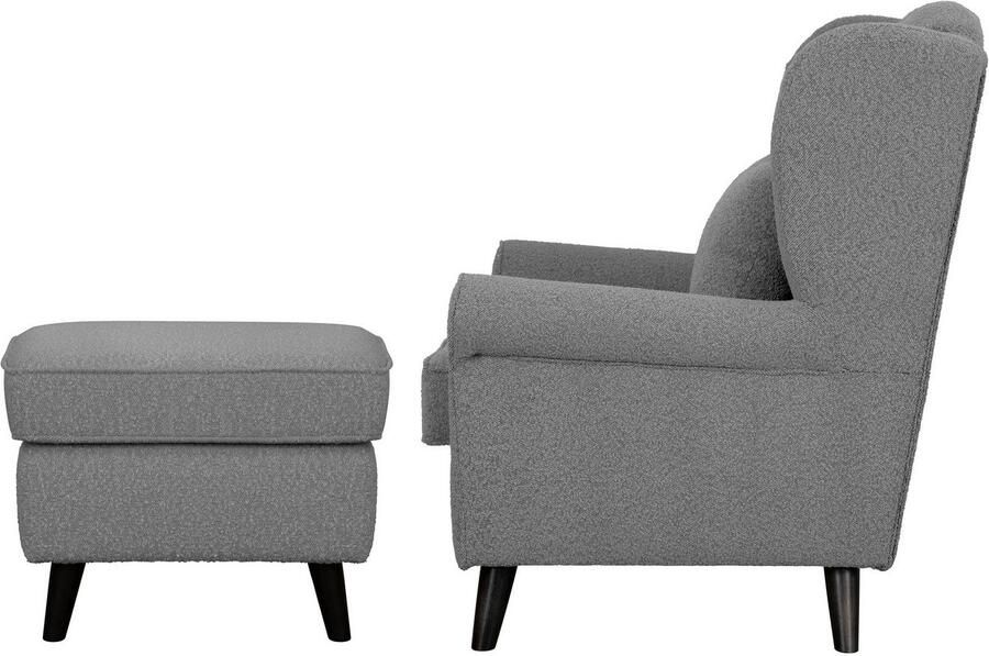 Home affaire Fauteuil Ohrensessel CHISTELLE optioneel met poef met golfondersteuning afmetingen: b d h: 81 87 99 cm - Foto 5
