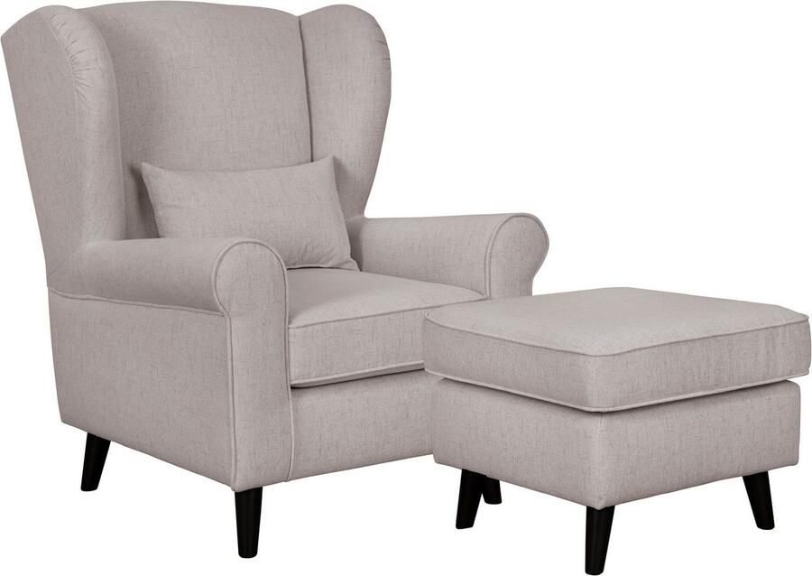 Home affaire Fauteuil Ohrensessel CHISTELLE optioneel met poef met golfondersteuning afmetingen: b d h: 81 87 99 cm - Foto 6