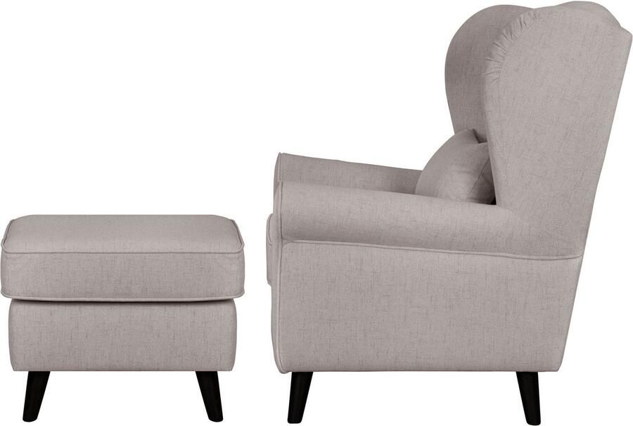 Home affaire Fauteuil Ohrensessel CHISTELLE optioneel met poef met golfondersteuning afmetingen: b d h: 81 87 99 cm - Foto 4