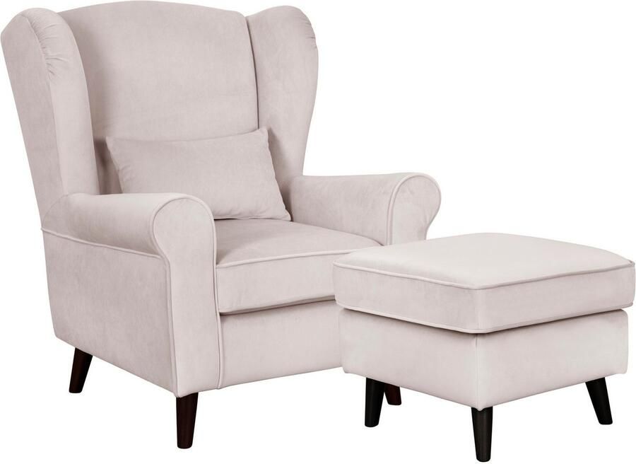 Home affaire Fauteuil Ohrensessel CHISTELLE optioneel met poef met golfondersteuning afmetingen: b d h: 81 87 99 cm - Foto 6