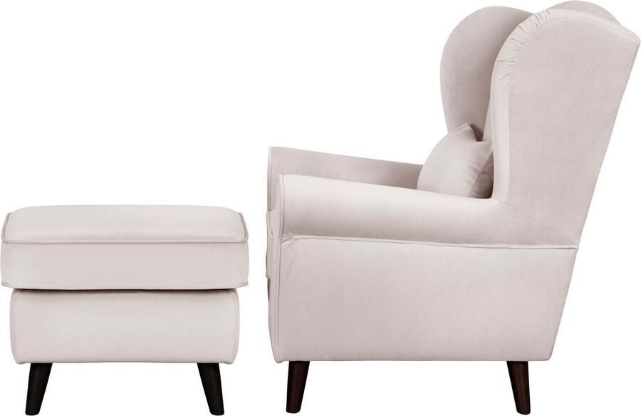 Home affaire Fauteuil Ohrensessel CHISTELLE optioneel met poef met golfondersteuning afmetingen: b d h: 81 87 99 cm - Foto 5