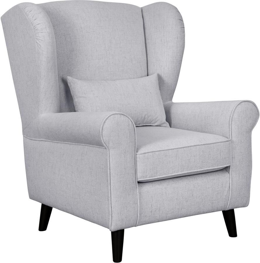 Home affaire Fauteuil Ohrensessel CHISTELLE optioneel met poef met golfondersteuning afmetingen: b d h: 81 87 99 cm - Foto 5