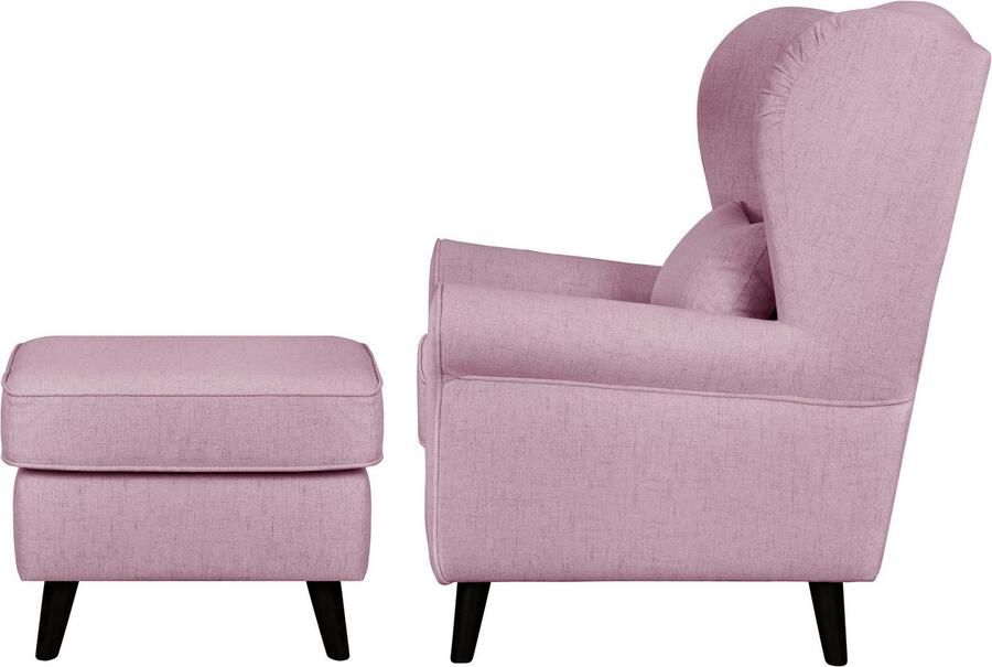 Home affaire Fauteuil Ohrensessel CHISTELLE optioneel met poef met golfondersteuning afmetingen: b d h: 81 87 99 cm - Foto 4