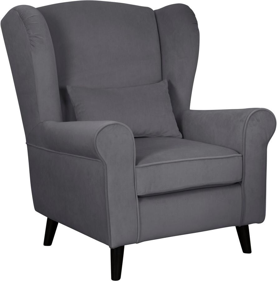 Home affaire Fauteuil Ohrensessel CHISTELLE optioneel met poef met golfondersteuning afmetingen: b d h: 81 87 99 cm - Foto 5