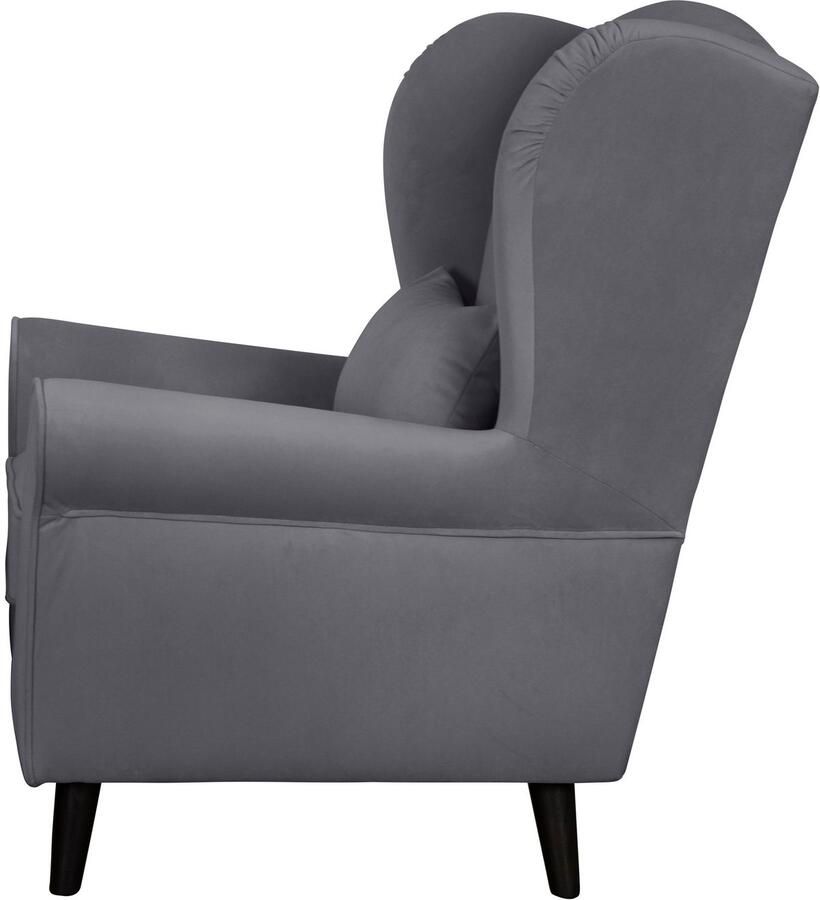 Home affaire Fauteuil Ohrensessel CHISTELLE optioneel met poef met golfondersteuning afmetingen: b d h: 81 87 99 cm