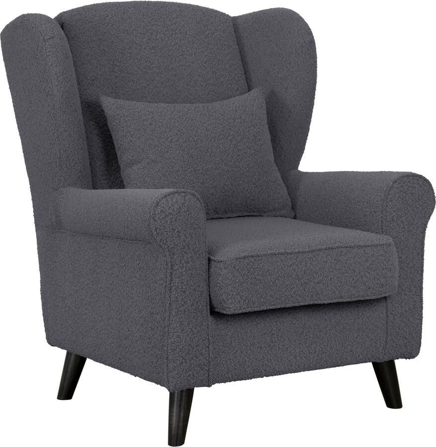 Home affaire Fauteuil Ohrensessel CHISTELLE optioneel met poef met golfondersteuning afmetingen: b d h: 81 87 99 cm - Foto 6
