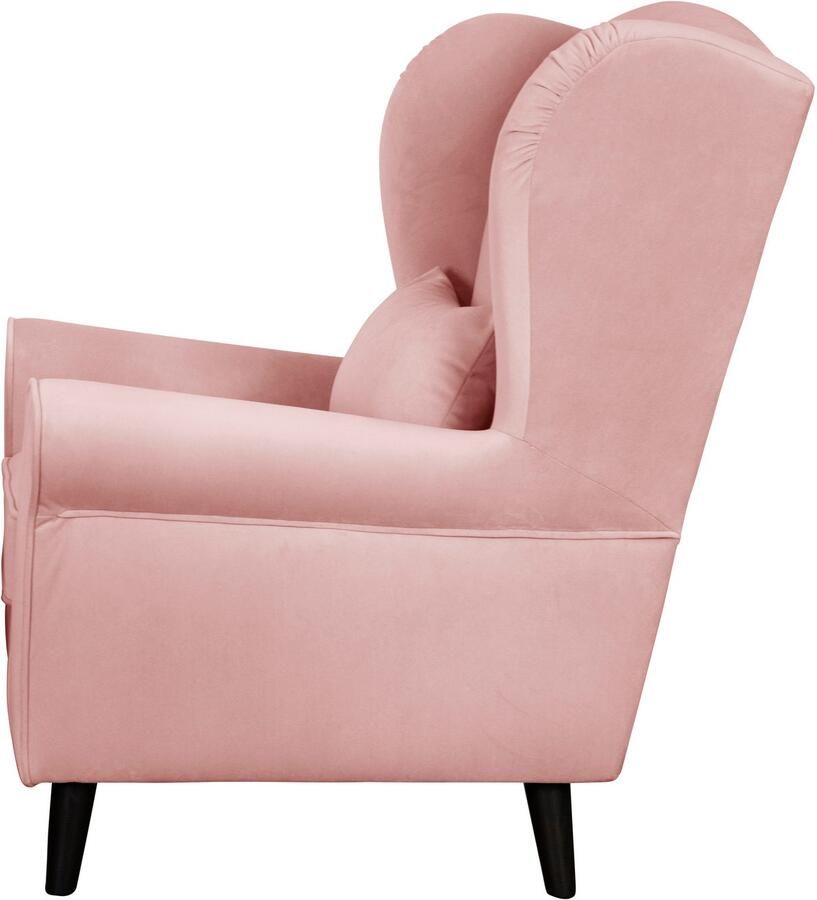 Home affaire Fauteuil Ohrensessel CHISTELLE optioneel met poef met golfondersteuning afmetingen: b d h: 81 87 99 cm
