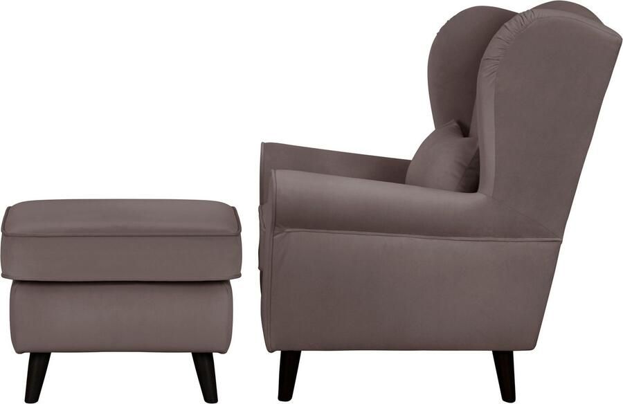 Home affaire Fauteuil Ohrensessel CHISTELLE optioneel met poef met golfondersteuning afmetingen: b d h: 81 87 99 cm - Foto 5