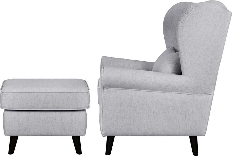 Home affaire Fauteuil Ohrensessel CHISTELLE optioneel met poef met golfondersteuning afmetingen: b d h: 81 87 99 cm - Foto 4