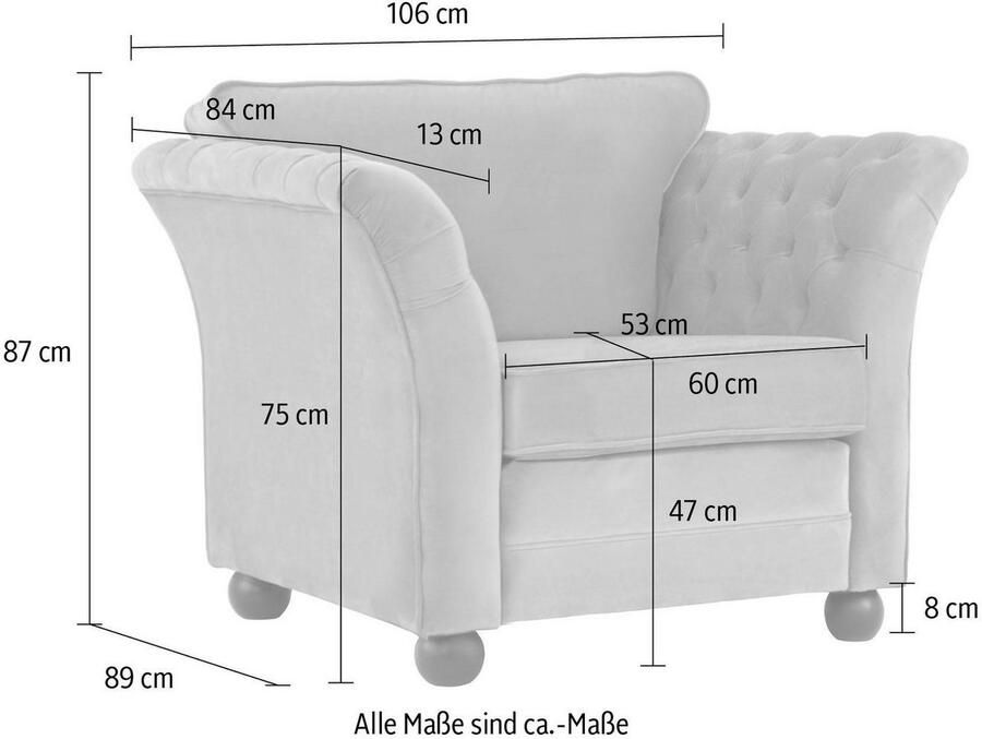 Home affaire Fauteuil Pajero met capitonnage aan binnenkant van de armleuning opstaande naad - Foto 2