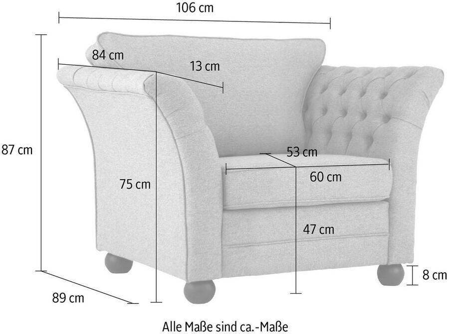 Home affaire Fauteuil Pajero met capitonnage aan binnenkant van de armleuning opstaande naad - Foto 2