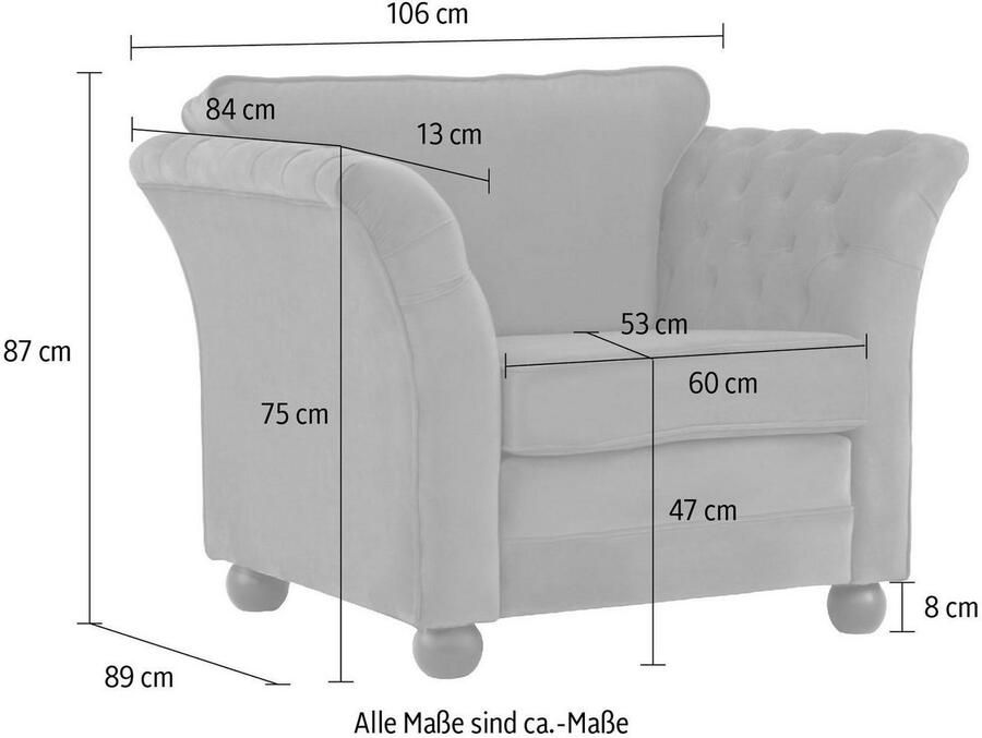 Home affaire Fauteuil Pajero met capitonnage aan binnenkant van de armleuning opstaande naad - Foto 2