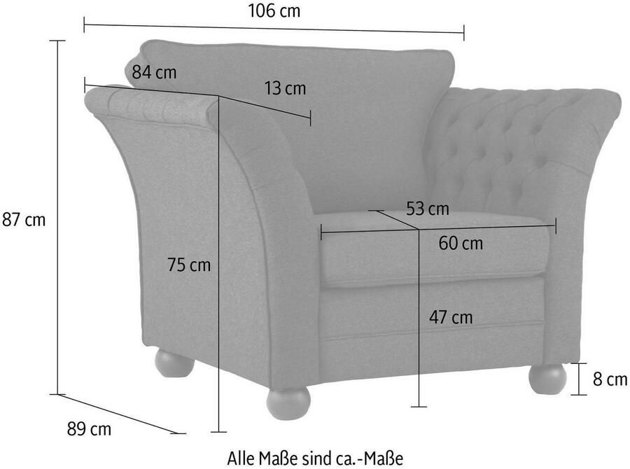 Home affaire Fauteuil Pajero met capitonnage aan binnenkant van de armleuning opstaande naad - Foto 2