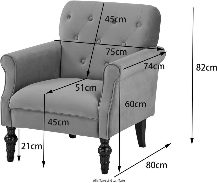 Home affaire Fauteuil RANNA fauteuil woonkamer in Chesterfield-look - Foto 6