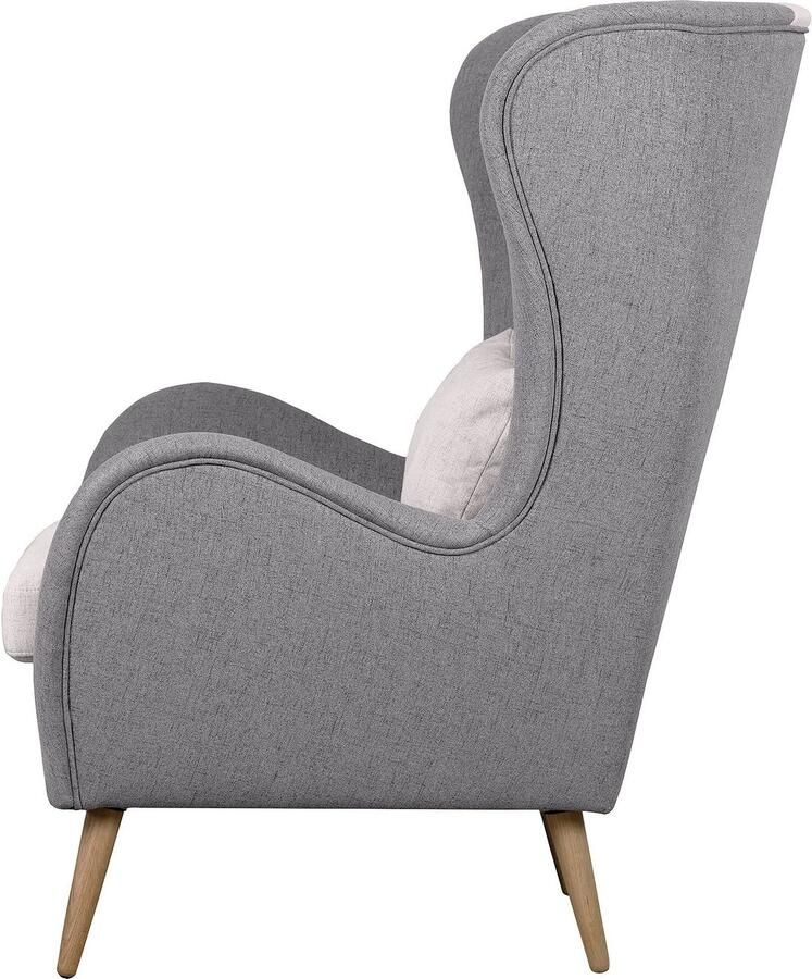 Home affaire Fauteuil Salla bekleding bouclé of fijne structuur oorschelp fauteuil naar keuze met of zonder hocker grote fauteuil: afm. bxdxh: 78x94x118cm - Foto 8