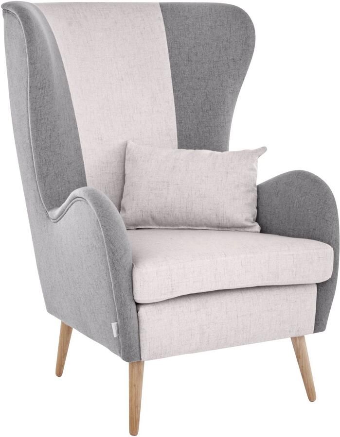 Home affaire Fauteuil Salla bekleding bouclé of fijne structuur oorschelp fauteuil naar keuze met of zonder hocker grote fauteuil: afm. bxdxh: 78x94x118cm - Foto 7