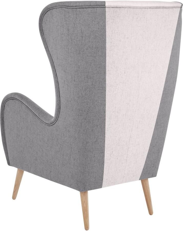 Home affaire Fauteuil Salla bekleding bouclé of fijne structuur oorschelp fauteuil naar keuze met of zonder hocker grote fauteuil: afm. bxdxh: 78x94x118cm - Foto 6