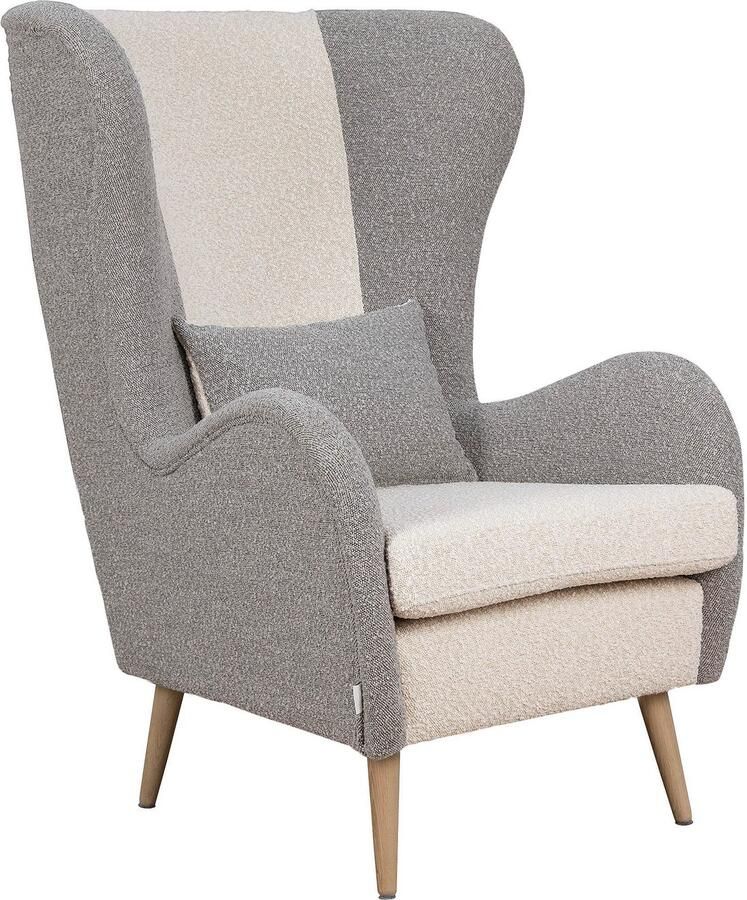Home affaire Fauteuil Salla bekleding bouclé of fijne structuur oorschelp fauteuil naar keuze met of zonder hocker grote fauteuil: afm. bxdxh: 78x94x118cm - Foto 4