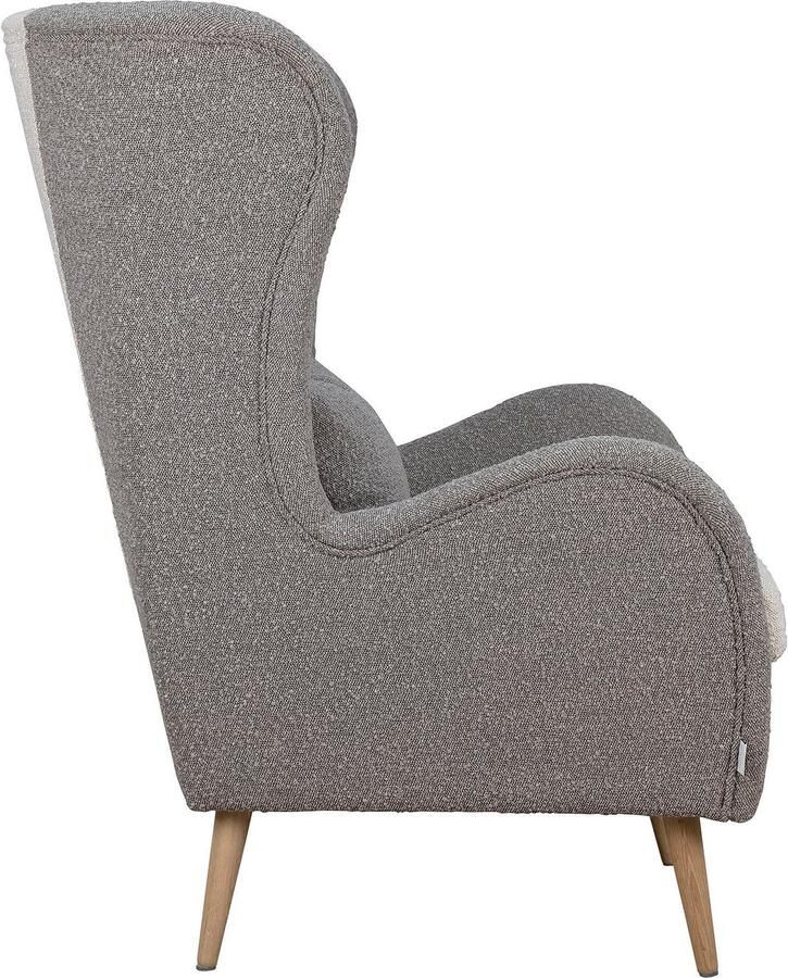 Home affaire Fauteuil Salla bekleding bouclé of fijne structuur oorschelp fauteuil naar keuze met of zonder hocker grote fauteuil: afm. bxdxh: 78x94x118cm - Foto 5