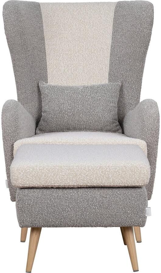 Home affaire Fauteuil Salla bekleding bouclé of fijne structuur oorschelp fauteuil naar keuze met of zonder hocker grote fauteuil: afm. bxdxh: 78x94x118cm - Foto 9