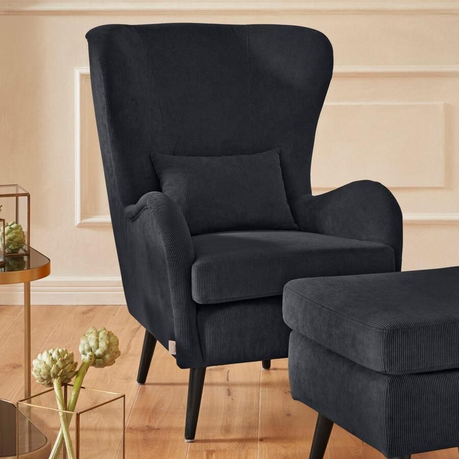 Home affaire Fauteuil Salla ook in imitatiebont en fijn corduroy veel bekledingsopties oorfauteuil (set)