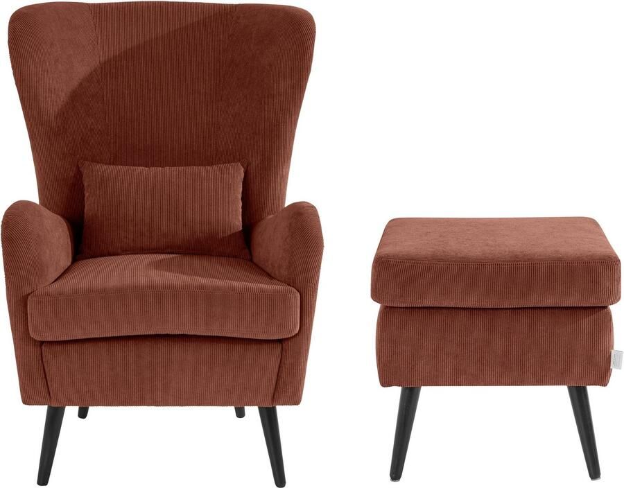 Home affaire Fauteuil Salla ook in imitatiebont en fijn corduroy veel bekledingsopties oorfauteuil (set) - Foto 4