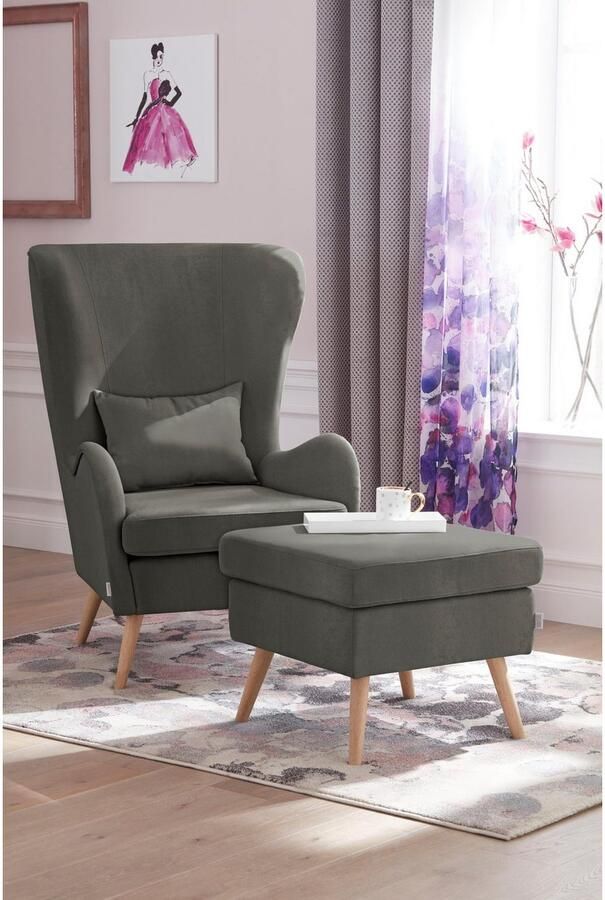 Home affaire Fauteuil Salla ook in imitatiebont en fijn corduroy veel bekledingsopties oorfauteuil (set) - Foto 13