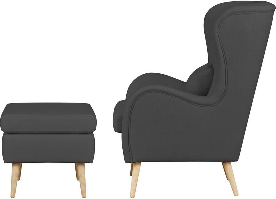 Home affaire Fauteuil Salla ook in imitatiebont en fijn corduroy veel bekledingsopties oorfauteuil (set) - Foto 8