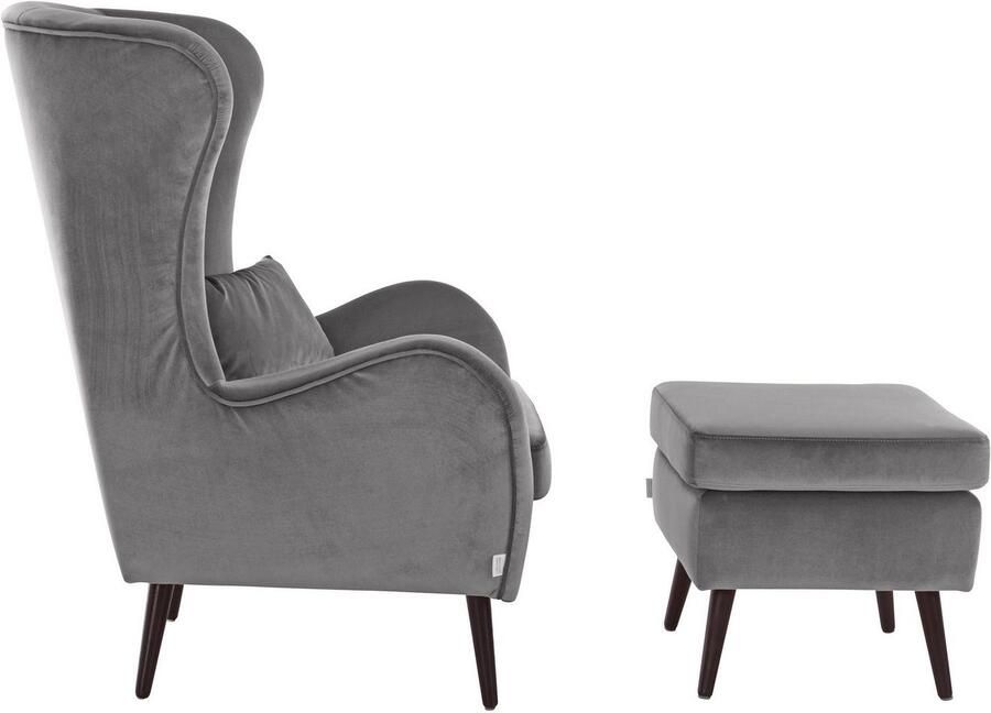 Home affaire Fauteuil Sallito TV-stoel oorfauteuil met Hocker in veel stofkwaliteiten ook in fluweelcord - Foto 10