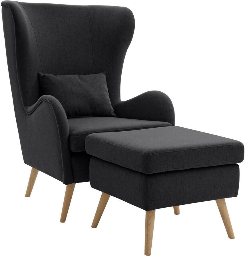 Home affaire Fauteuil Salla ook in imitatiebont en fijn corduroy veel bekledingsopties oorfauteuil (set)