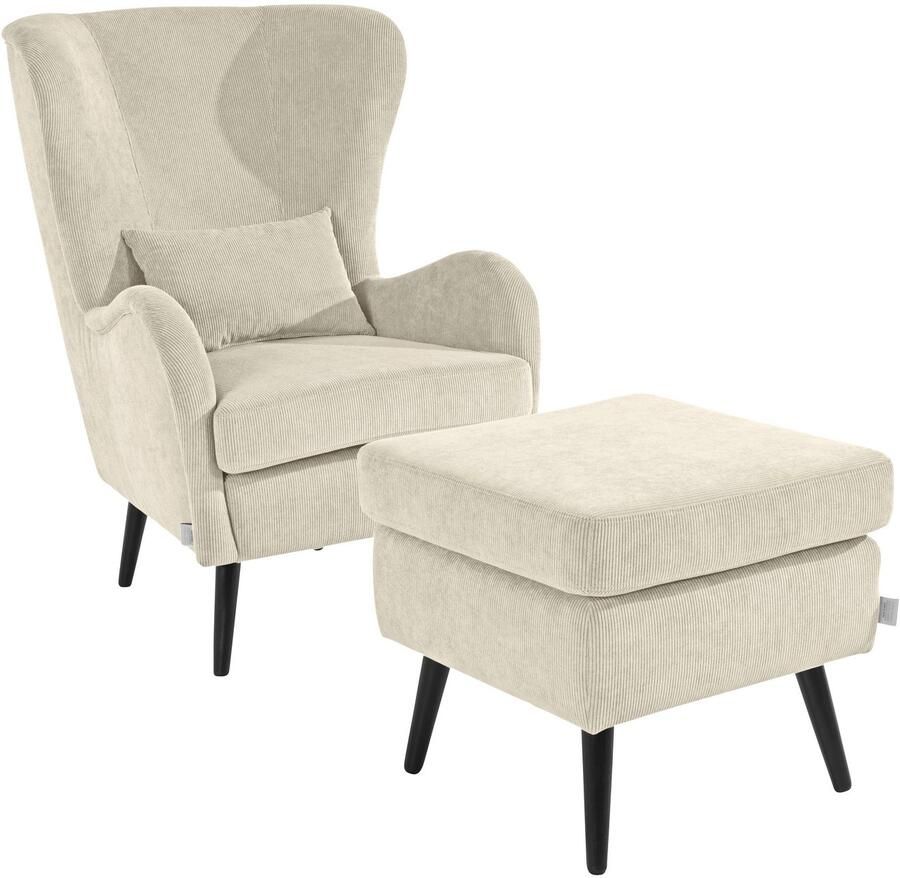 Home affaire Fauteuil Sallito oorfauteuil TV-stoel voor woonkamer ook in velours cord - Foto 3