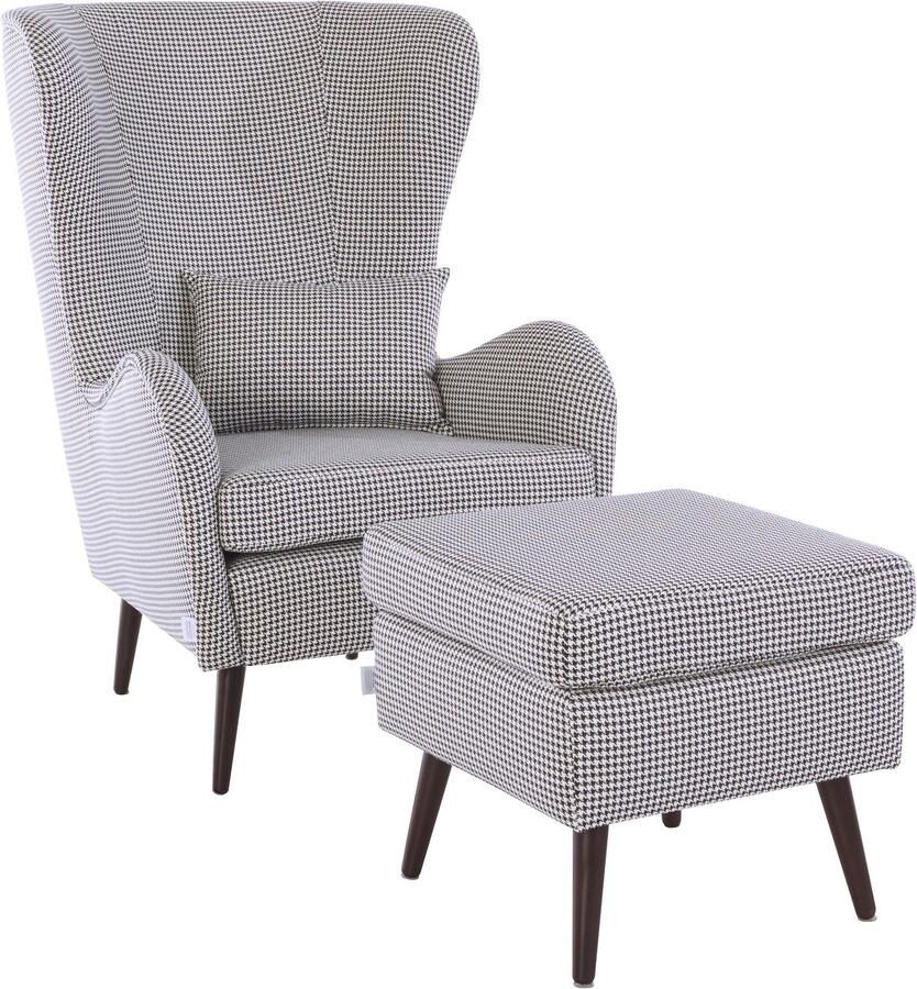 Home affaire Fauteuil Salla ook in imitatiebont en fijn corduroy veel bekledingsopties oorfauteuil (set) - Foto 3