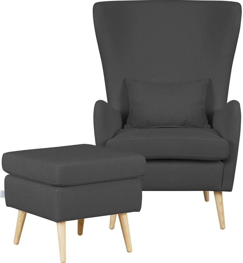 Home affaire Fauteuil Salla ook in imitatiebont en fijn corduroy veel bekledingsopties oorfauteuil (set) - Foto 2