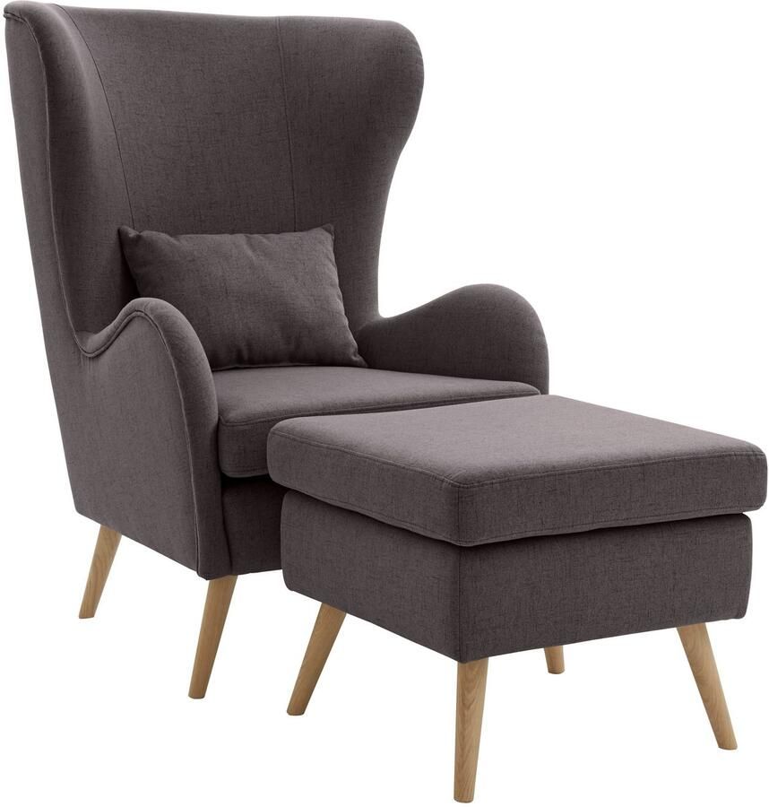 Home affaire Fauteuil Salla ook in imitatiebont en fijn corduroy veel bekledingsopties oorfauteuil (set)