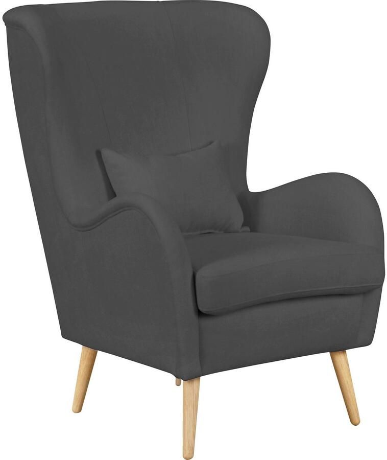 Home affaire Fauteuil Sallito oorfauteuil TV-stoel voor woonkamer ook in velours cord - Foto 4