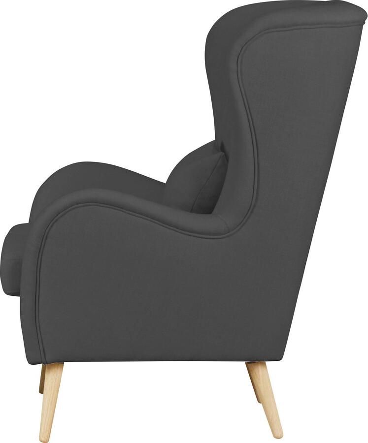 Home affaire Fauteuil Sallito oorfauteuil TV-stoel voor woonkamer ook in velours cord - Foto 6