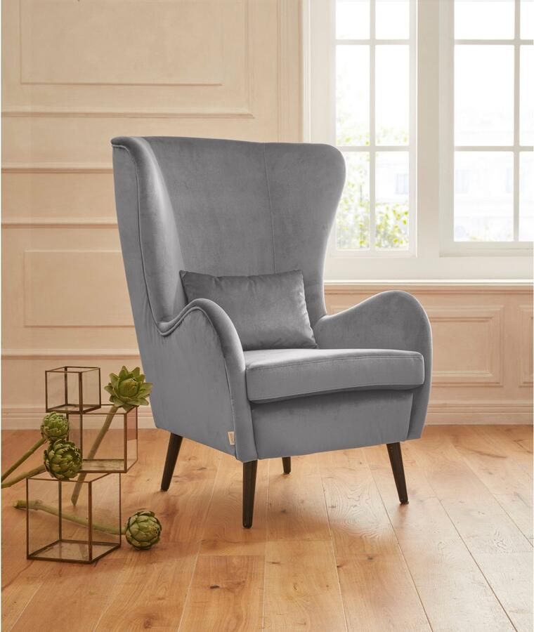 Home affaire Fauteuil Sallito oorfauteuil TV-stoel voor woonkamer ook in velours cord - Foto 4