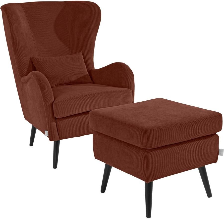 Home affaire Fauteuil Salla ook in imitatiebont en fijn corduroy veel bekledingsopties oorfauteuil (set) - Foto 2