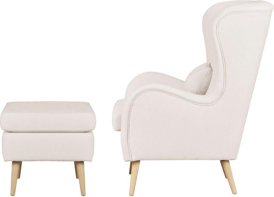 Home affaire Fauteuil Sallito TV-stoel oorfauteuil met Hocker in veel stofkwaliteiten ook in fluweelcord - Foto 10