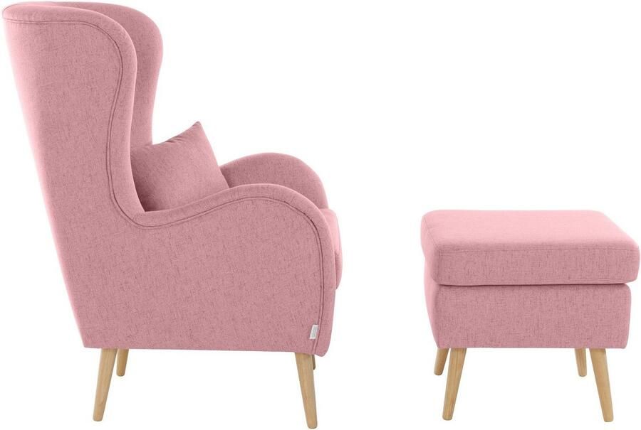 Home affaire Fauteuil Sallito TV-stoel oorfauteuil met Hocker in veel stofkwaliteiten ook in fluweelcord - Foto 13