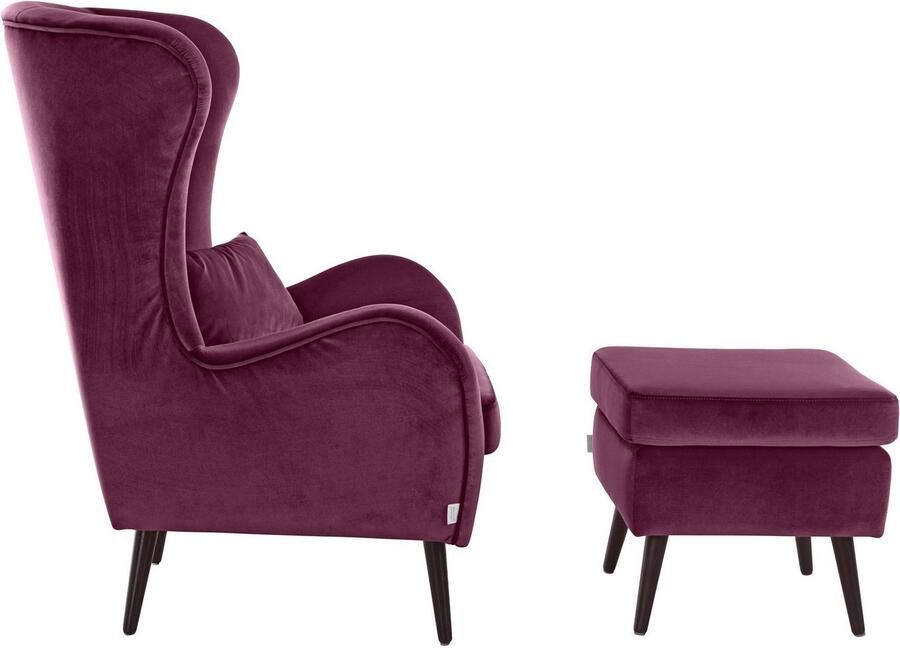 Home affaire Fauteuil Sallito TV-stoel oorfauteuil met Hocker in veel stofkwaliteiten ook in fluweelcord - Foto 10