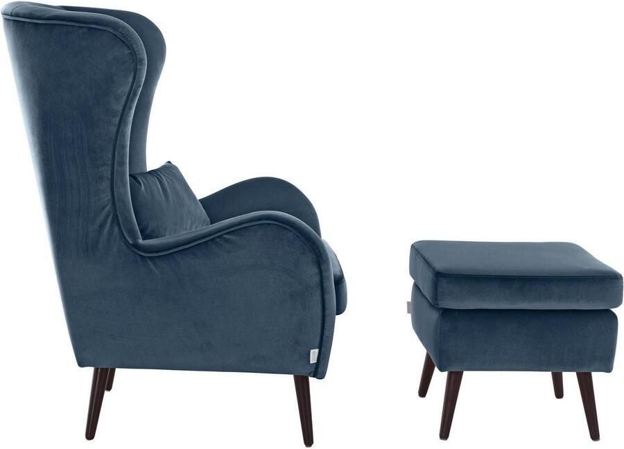 Home affaire Fauteuil Sallito TV-stoel oorfauteuil met Hocker in veel stofkwaliteiten ook in fluweelcord - Foto 10