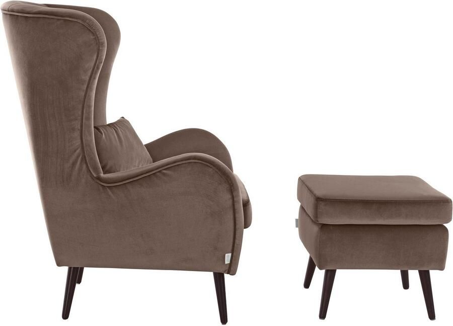 Home affaire Fauteuil Sallito TV-stoel oorfauteuil met Hocker in veel stofkwaliteiten ook in fluweelcord - Foto 10