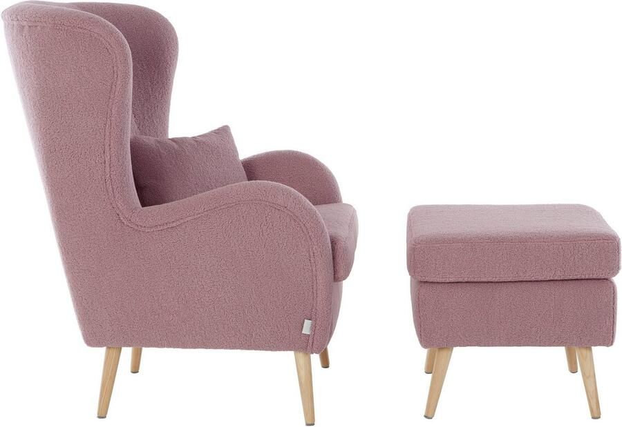 Home affaire Fauteuil Sallito TV-stoel oorfauteuil met Hocker in veel stofkwaliteiten ook in fluweelcord - Foto 11