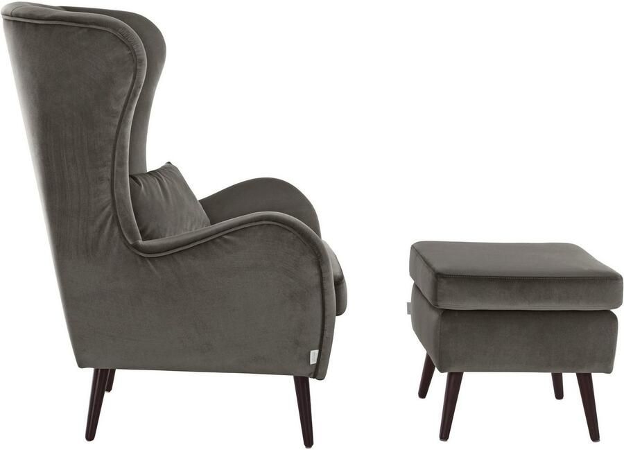 Home affaire Fauteuil Sallito TV-stoel oorfauteuil met Hocker in veel stofkwaliteiten ook in fluweelcord - Foto 10