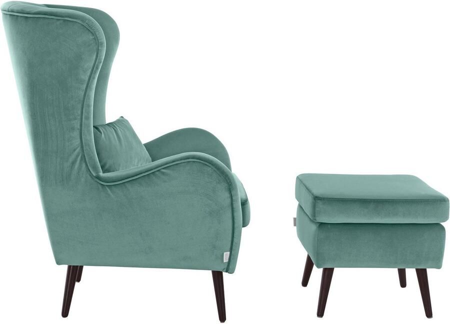 Home affaire Fauteuil Sallito TV-stoel oorfauteuil met Hocker in veel stofkwaliteiten ook in fluweelcord - Foto 10