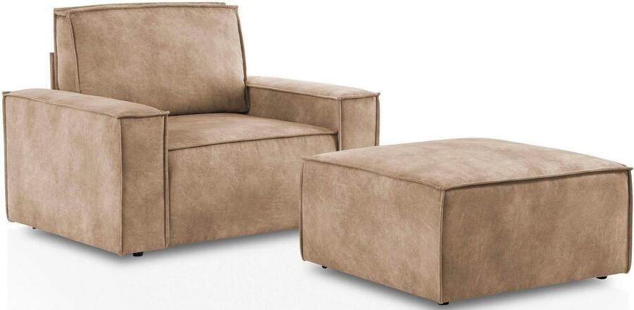 Home affaire Fauteuil Sherwood Loveseat en hocker als set passend bij de bekleding-serie SHERWOOD - Foto 8