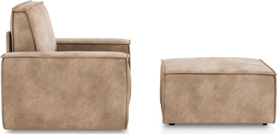 Home affaire Fauteuil Sherwood Loveseat en hocker als set passend bij de bekleding-serie SHERWOOD - Foto 9