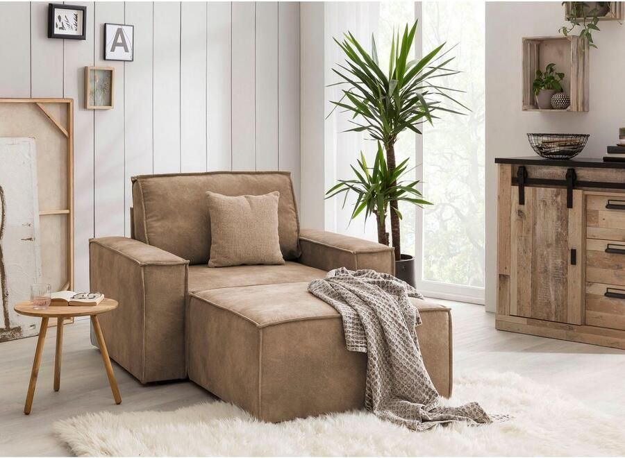 Home affaire Fauteuil Sherwood Loveseat en hocker als set passend bij de bekleding-serie SHERWOOD - Foto 5