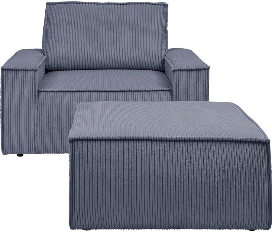 Home affaire Fauteuil Sherwood Loveseat en hocker als set passend bij de bekleding-serie SHERWOOD - Foto 2